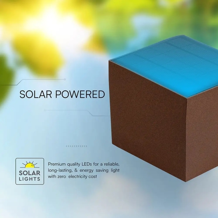 LED-Solar-Wandleuchte mit Sensor LED/9W/3,7V 3000/4000/5000K IP65 2600 mAh braun