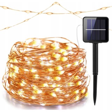 LED Solar-Dekorations-Lichterkette 100xLED/1,2V 800 mAh 7 m IP44 schwarz