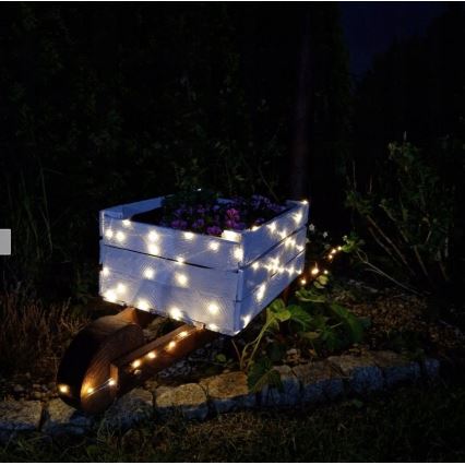 LED Solar-Dekorations-Lichterkette 100xLED/1,2V 800 mAh 7 m IP44 schwarz
