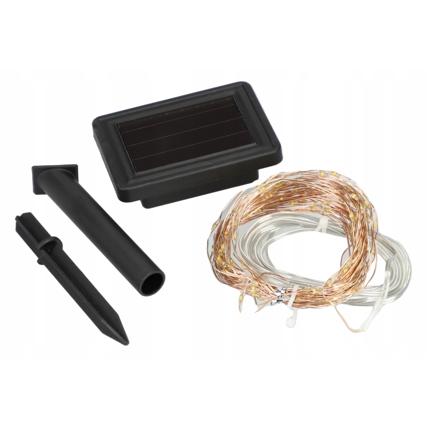 LED Solar-Dekorations-Lichterkette 100xLED/1,2V 800 mAh 7 m IP44 schwarz