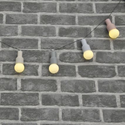 LED Solar-Dekorationskette PASTEL 10xLED/1,2V 300 mAh 3,8 m IP44