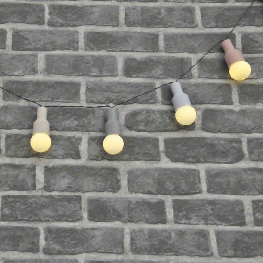 LED Solar-Dekorationskette PASTEL 10xLED/1,2V 300 mAh 3,8 m IP44