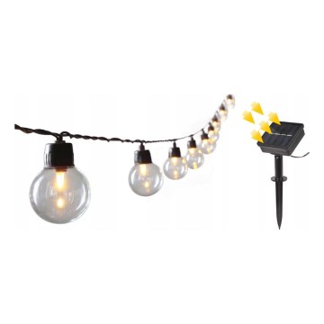 LED-Solar-Dekorationslichterkette 30 LEDs/8 Funktionen 500 mAh 10,6 m IP67 Warmweiß