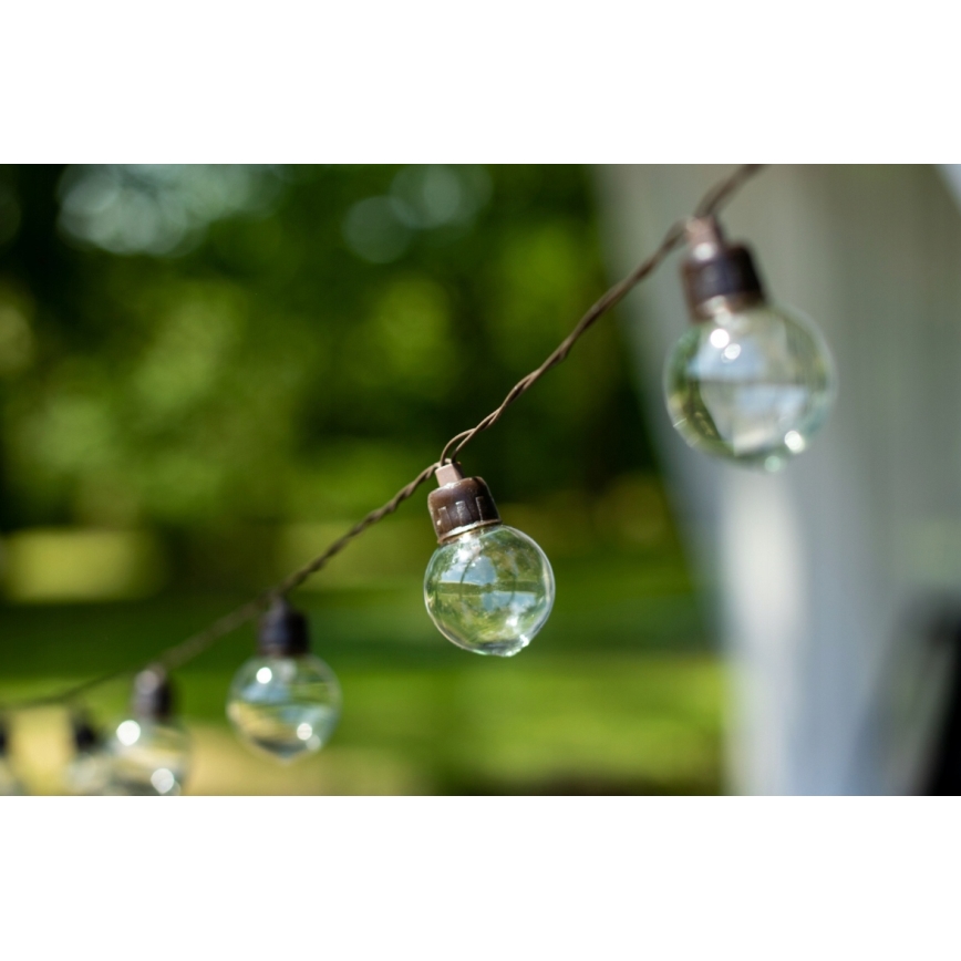 LED-Solar-Dekorationslichterkette 30 LEDs/8 Funktionen 500 mAh 10,6 m IP67 Warmweiß