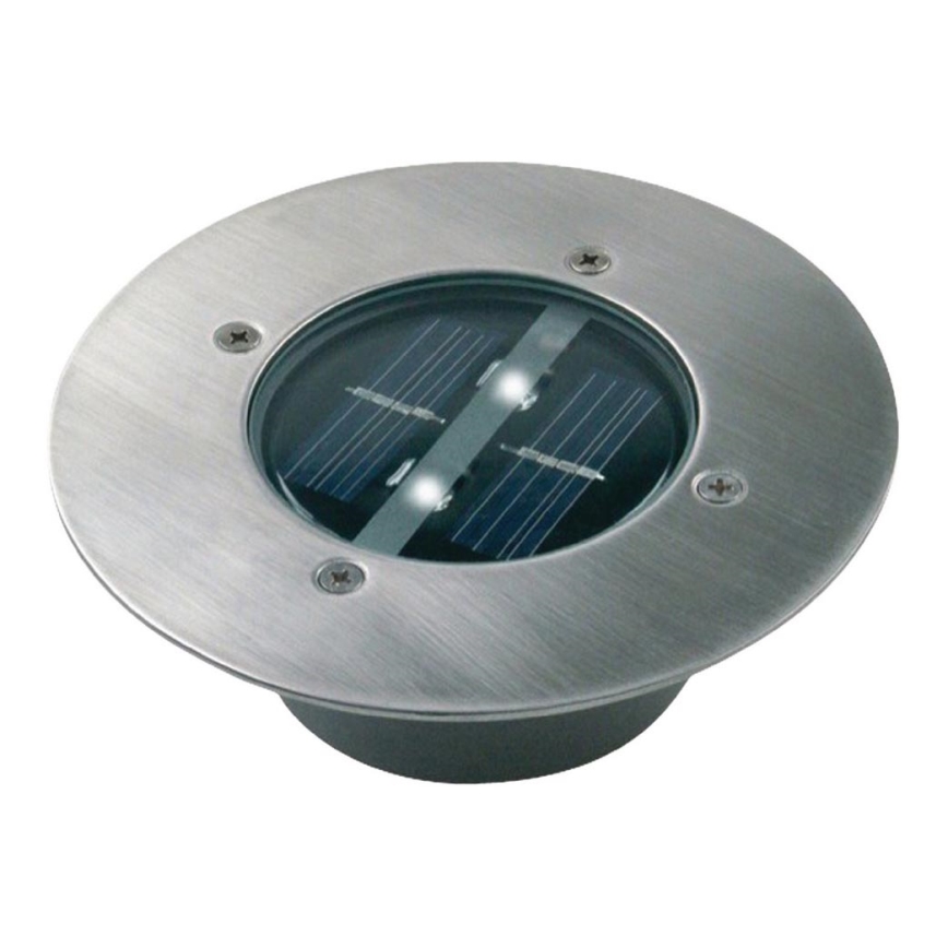 LED-Solar-Einbauleuchte mit Dämmerungssensor LED/0,12W/2xAAA IP67 Edelstahl Ring