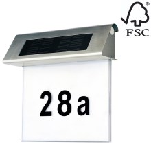 LED-Solar-Hausnummer LED/2x0,07W/2,4V IP44 – FSC-zertifiziert