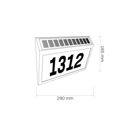 LED-Solar-Hausnummer NUMERO LED/3,7V 6000K 1200 mAh IP44 schwarz