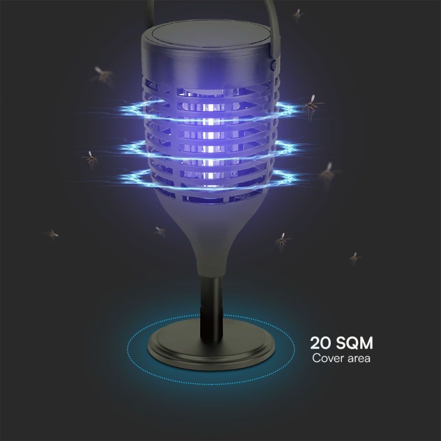 LED-Solar-Insektenvernichter 3in1 LED/1,3W/3,7V IP24 20 mm 2200 mAh
