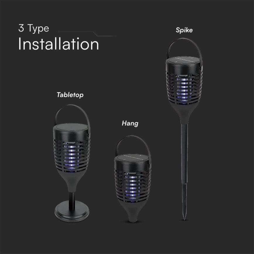 LED-Solar-Insektenvernichter 3in1 LED/1,3W/3,7V IP24 20 mm 2200 mAh