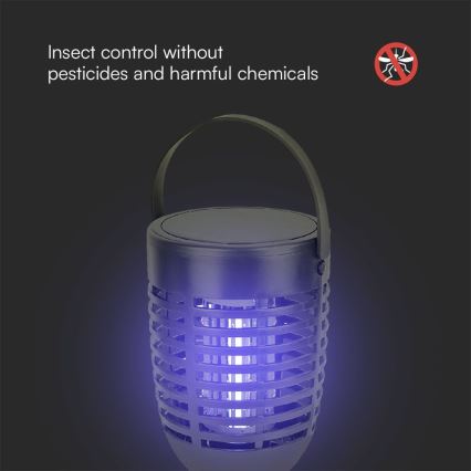 LED-Solar-Insektenvernichter 3in1 LED/1,3W/3,7V IP24 20 mm 2200 mAh