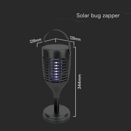 LED-Solar-Insektenvernichter 3in1 LED/1,3W/3,7V IP24 20 mm 2200 mAh