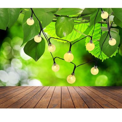 LED Solar-Lichterkette 30xLED/8 Funktionen 300 mAh 4,9m IP44 warmweiß