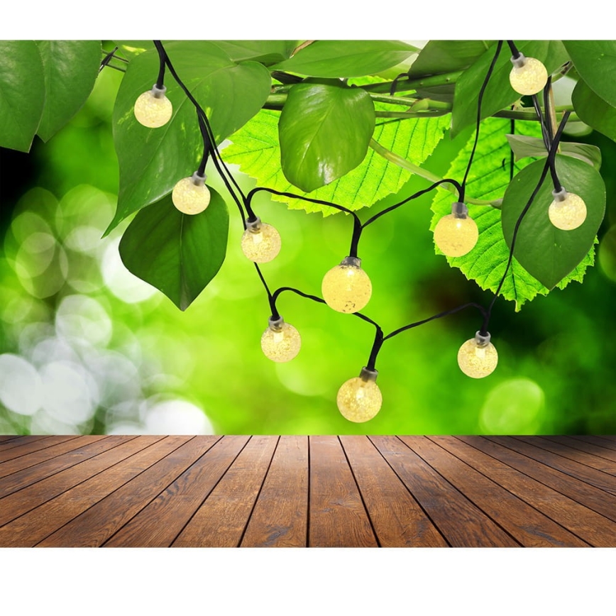 LED Solar-Lichterkette 30xLED/8 Funktionen 300 mAh 4,9m IP44 warmweiß