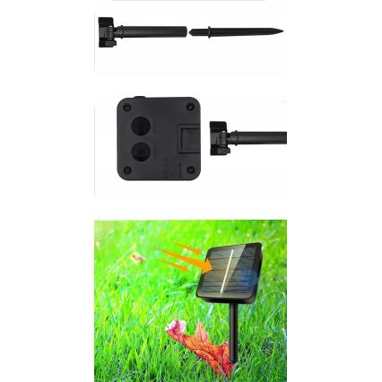 LED-Solar-Lichterkette, 50 LEDs, 8 Funktionen, 500 mAh Akku, 9,5 m, IP67, warmweiß