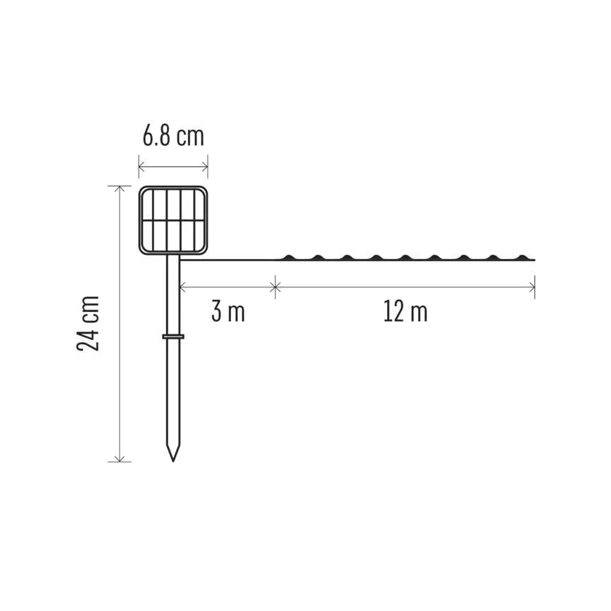 LED Solar-Lichterkette LED/2,4W/1,2V 1xAA 15 m IP44 3000K 600 mAh