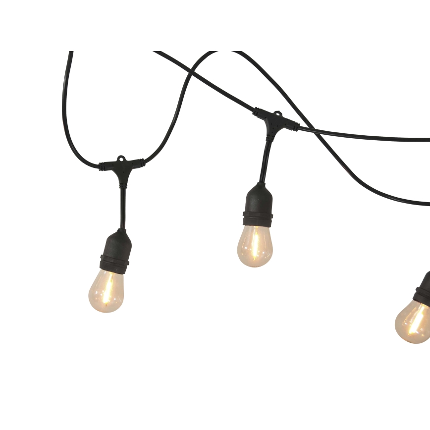 Dimmbare LED-Solar-Lichterkette für den Außenbereich PARTY 10xE27/3,7V 1800 mAh 10 m IP44 + Fernbedienung