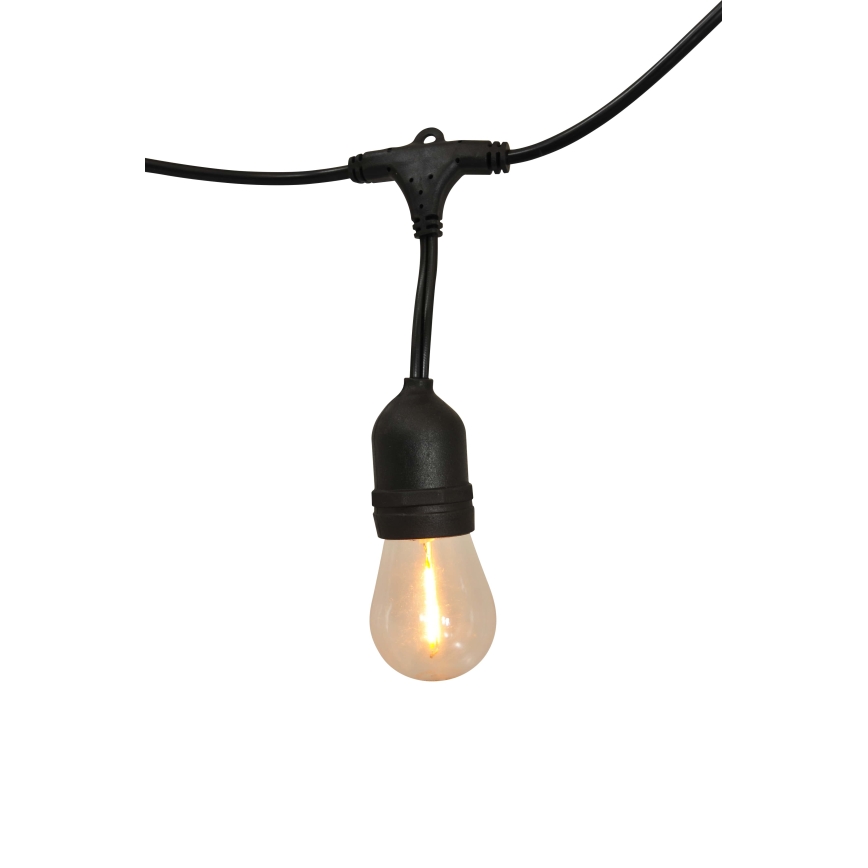 Dimmbare LED-Solar-Lichterkette für den Außenbereich PARTY 10xE27/3,7V 1800 mAh 10 m IP44 + Fernbedienung