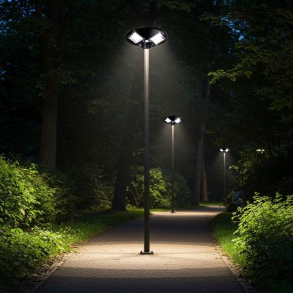 LED-dimmbar solarbetriebene Straßenlampe mit Sensor LED/15W/6V 11000 mAh 6500K IP65 schwarz + Fernbedienung