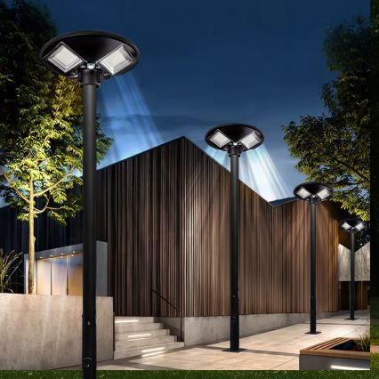 LED-dimmbar solarbetriebene Straßenlampe mit Sensor LED/15W/6V 11000 mAh 6500K IP65 schwarz + Fernbedienung