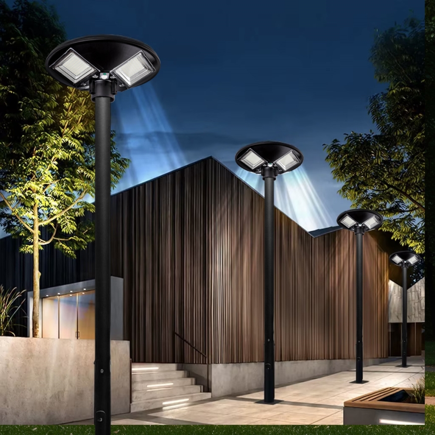 LED-dimmbar solarbetriebene Straßenlampe mit Sensor LED/15W/6V 11000 mAh 6500K IP65 schwarz + Fernbedienung