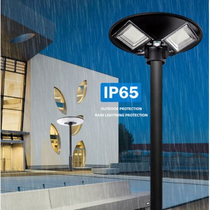 LED-dimmbar solarbetriebene Straßenlampe mit Sensor LED/15W/6V 11000 mAh 6500K IP65 schwarz + Fernbedienung