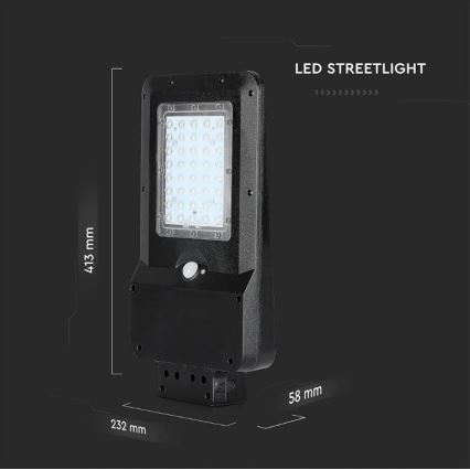 LED Solar-Straßenleuchte mit Sensor LED/15W/7,4V 4000K IP65 10800 mAh