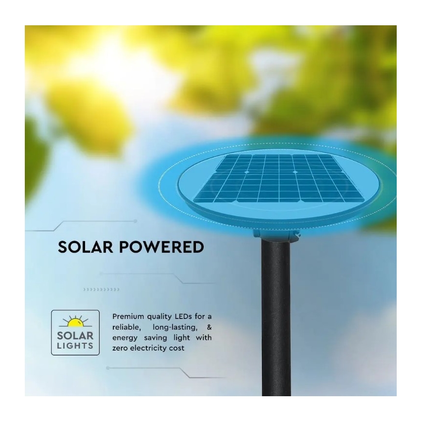 LED-Solar-Straßenlampe mit Sensor LED/7,5W/3,2V 6500K IP65 + Fernsteuerung
