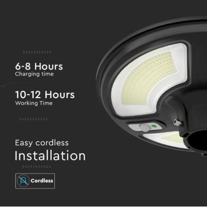 LED-Solar-Straßenlampe mit Sensor LED/7,5W/3,2V 6500K IP65 + Fernsteuerung