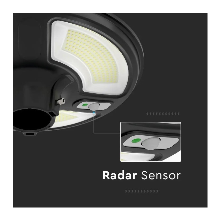 LED-Solar-Straßenlampe mit Sensor LED/7,5W/3,2V 6500K IP65 + Fernsteuerung