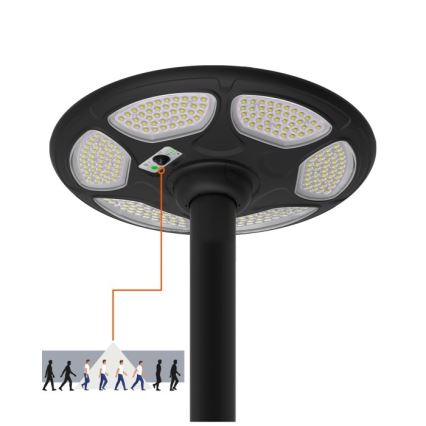 LED Solar Straßenlampe mit Sensor SOLSUMI LED/25W/3,2V IP54 25000 mAh + Fernbedienung