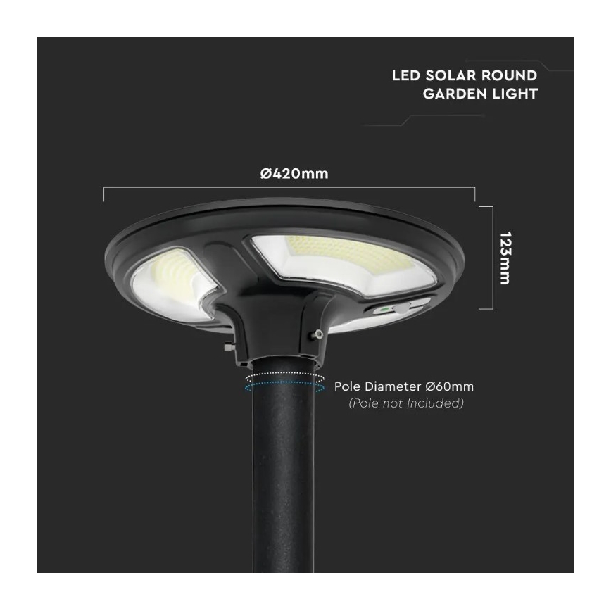LED-Solar-Straßenlaterne mit Sensor LED/10W/3,2V 6500K IP65 25000 mAh + Fernbedienung