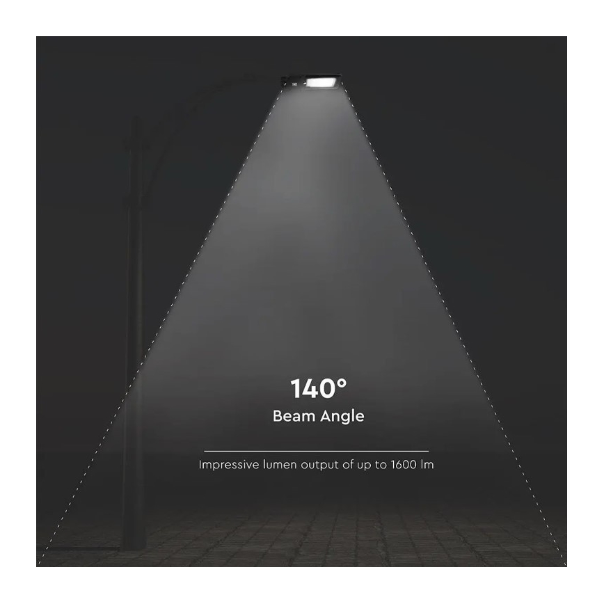 LED-Solar-Straßenlaterne mit Sensor LED/15W/7,4V 6000K IP65 10800 mAh