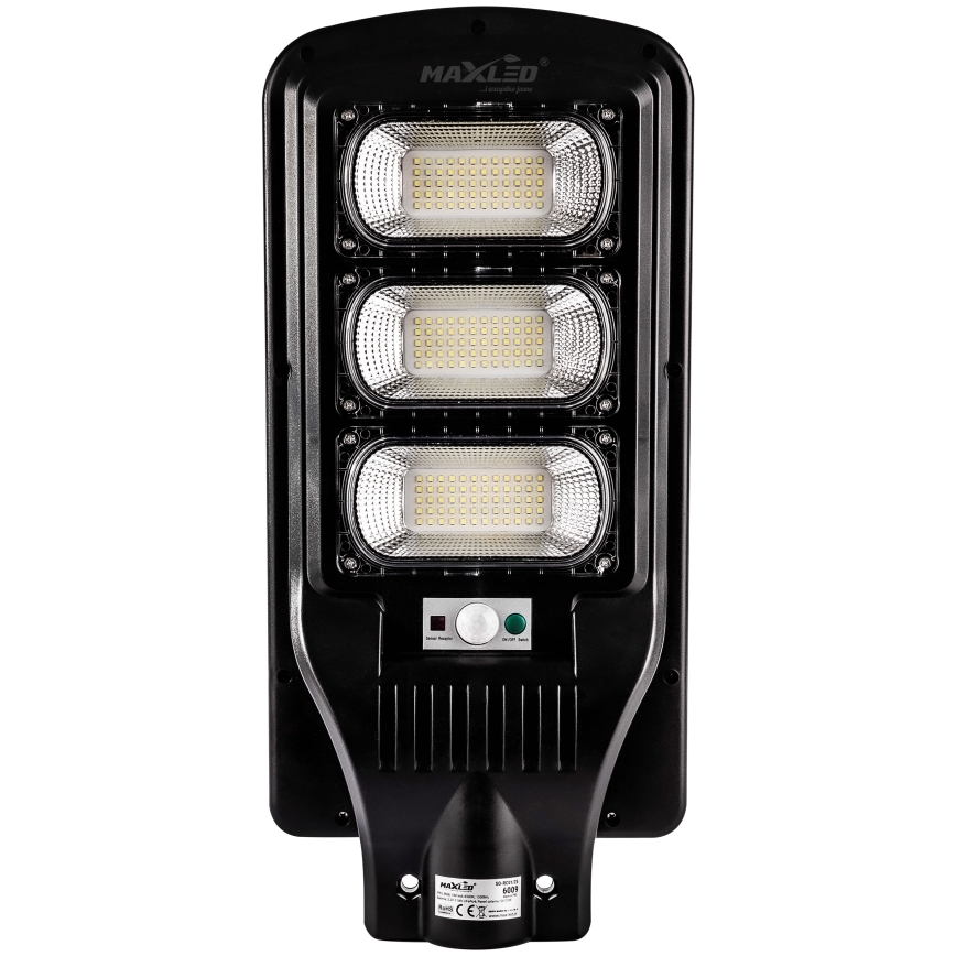Dimmbare LED-Solar-Straßenlaterne mit Sensor LED/180W/6V 6500K IP65 schwarz + Fernbedienung