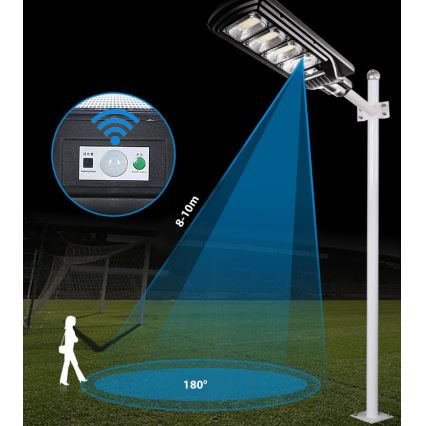 Dimmbare LED-Solar-Straßenlaterne mit Sensor LED/240W/6V 6500K IP65 schwarz + Fernbedienung