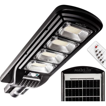 Dimmbare LED-Solar-Straßenlaterne mit Sensor LED/240W/6V 6500K IP65 schwarz + Fernbedienung