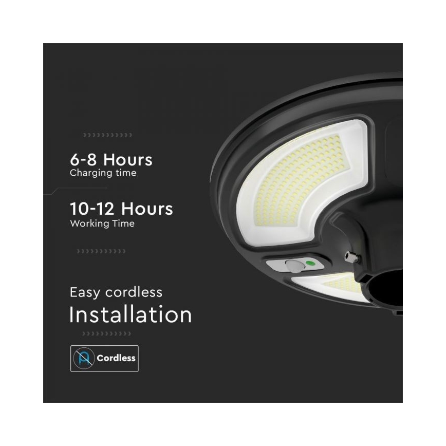 LED Solar-Straßenleuchte mit Sensor LED/10W/3,2V IP65 4000K 15000 mAh + Fernbedienung