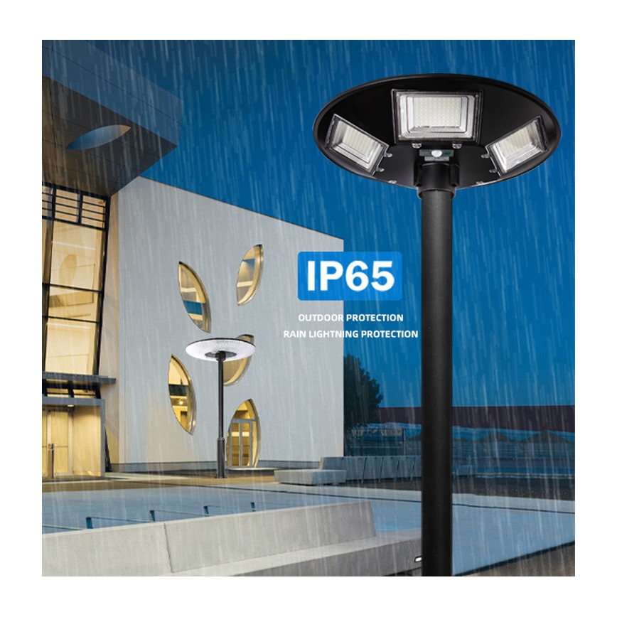 LED-dimmbare solarbetriebene Straßenleuchte mit Sensor LED/22W/6V 18000 mAh 6500K IP65 schwarz + Fernbedienung
