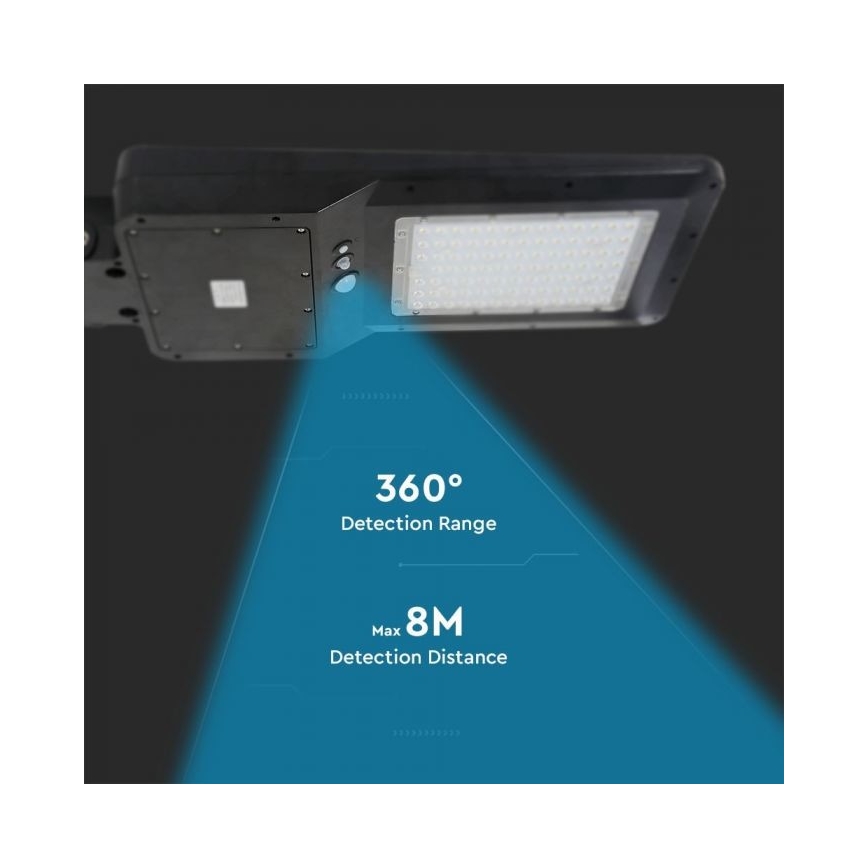 LED Solar-Straßenleuchte mit Sensor LED/40W/9,6V IP65 4000K + Fernbedienung