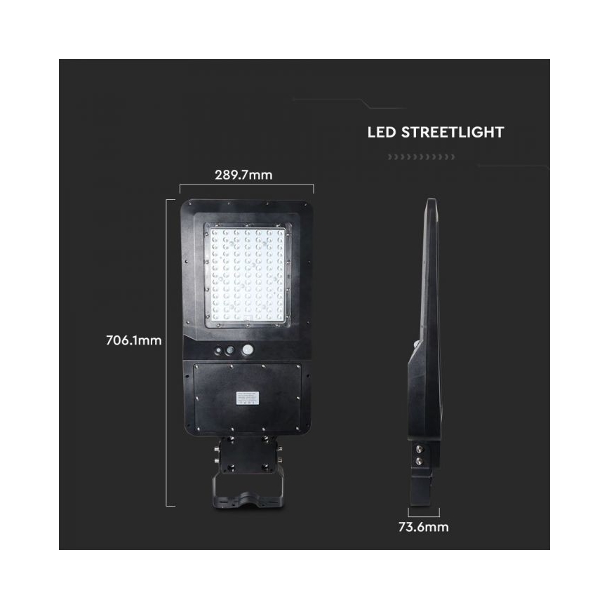 LED Solar-Straßenleuchte mit Sensor LED/40W/9,6V IP65 4000K + Fernbedienung