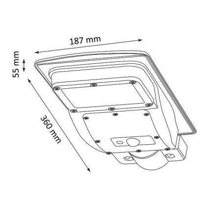 LED Solar-Straßenleuchte mit Sensor STREET LED/3W/3,2V 5000 mAh IP65 + Fernbedienung