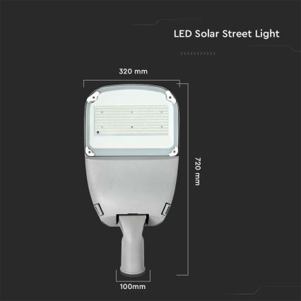 Dimmbare LED-Solar-Straßenleuchte SAMSUNG CHIP LED/50W/6,4V 4000K IP65 + Fernbedienung