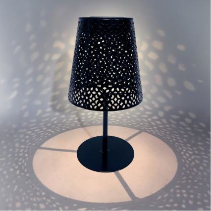 LED-Solar-Tischleuchte LUVETRA LED/1xAA 4000K IP44 200 mAh schwarz