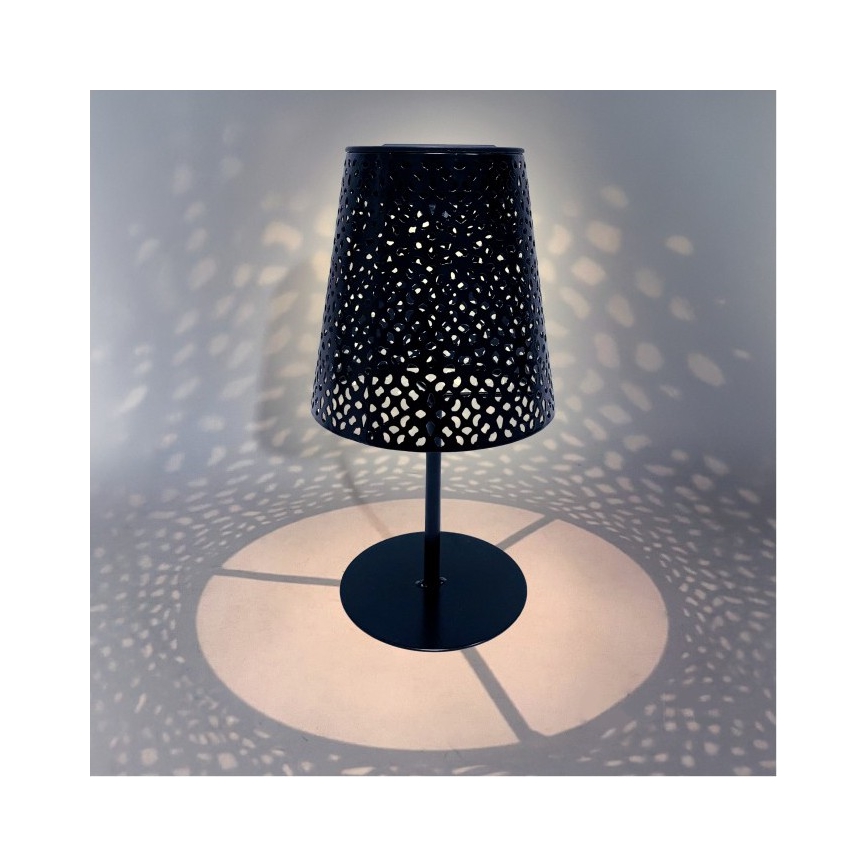 LED-Solar-Tischleuchte LUVETRA LED/1xAA 4000K IP44 200 mAh schwarz