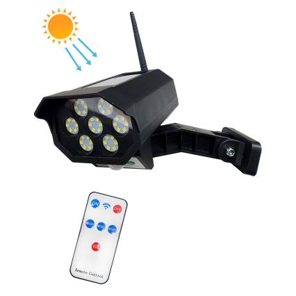 LED Solar-Überwachungskamera-Attrappe mit Sensor LED/3,7V 1200 mAh IP44 schwarz + Fernbedienung