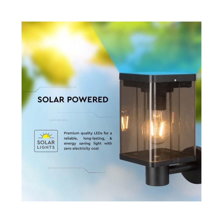 LED-Solar-Wandleuchte für den Außenbereich mit Sensor LED/2,5W/3,7V 3000K IP54 2000 mAh