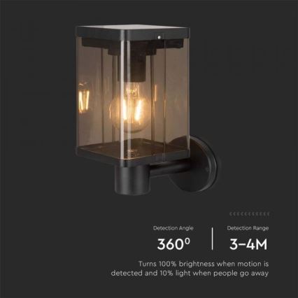 LED-Solar-Wandleuchte für den Außenbereich mit Sensor LED/2,5W/3,7V 3000K IP54 2000 mAh