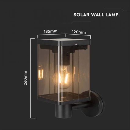 LED-Solar-Wandleuchte für den Außenbereich mit Sensor LED/2,5W/3,7V 3000K IP54 2000 mAh