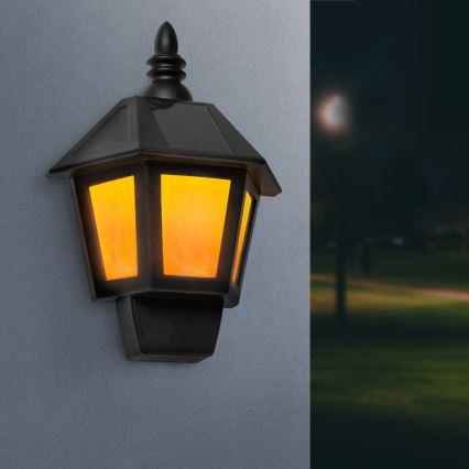 LED Solar-Wandleuchte LED/0,2W/1,2V 400mAh IP44 schwarz
