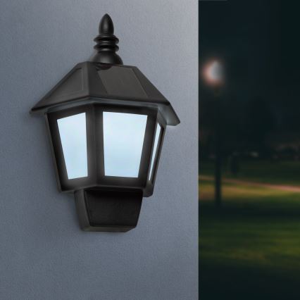 LED Solar-Wandleuchte LED/0,2W/1,2V 400mAh IP44 schwarz