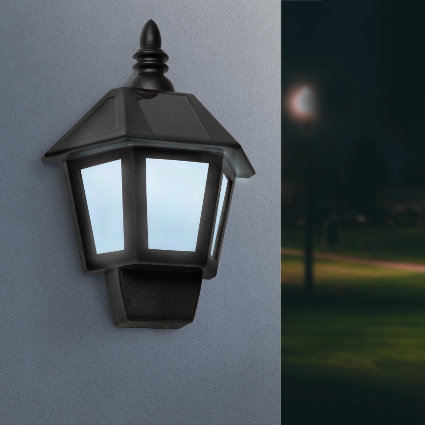 LED Solar-Wandleuchte LED/0,2W/1,2V 400mAh IP44 schwarz